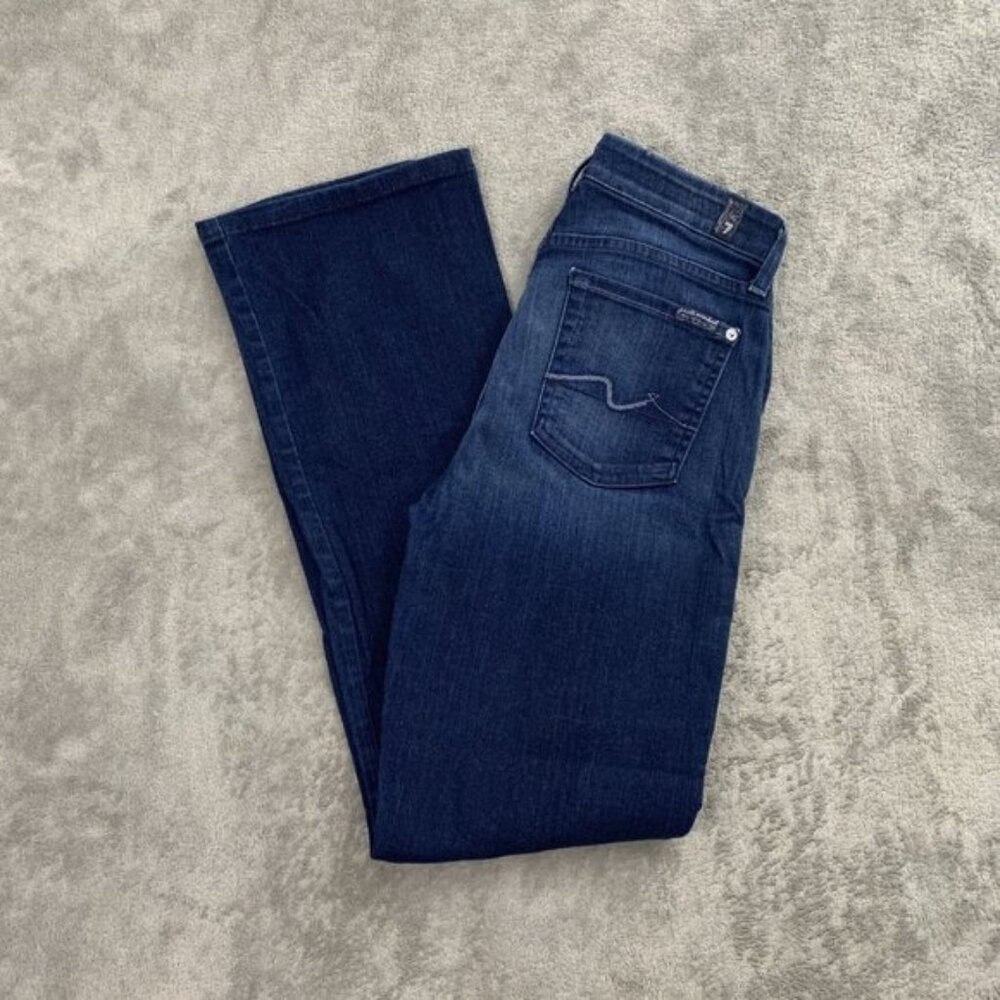 7 Seven For All Mankind Jeans Women's 28x29” Kimmie BootCut Dark Blue Denim